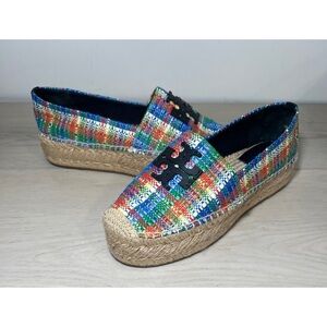 TORY BURCH Plaid Pattern
Platform Espadrilles Multicolor